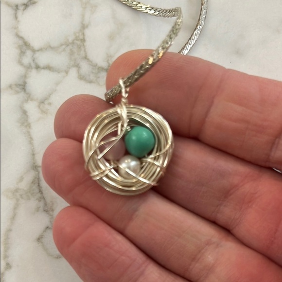 Silver Necklace with Multicolor Beads - Picture 6 of 6